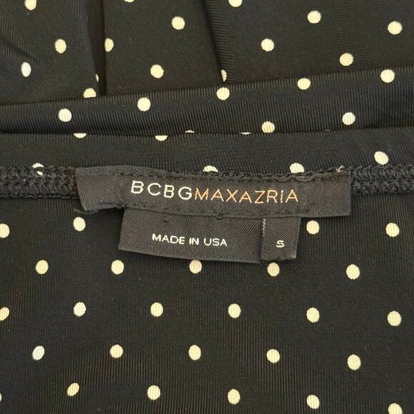 BCBGMAXAZRIA Black Polka Dot Mini Skirt S Y2K Balletcore Coquette Soft Girl - Picture 9 of 9